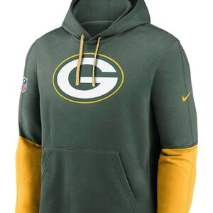 Nike Green Bay Packers Green and Gold Sideline Club Long Sleeve Hoodie